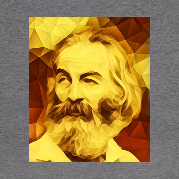 Walt Whitman Golden Portrait | Walt Whitman Artwork 11 by JustLit